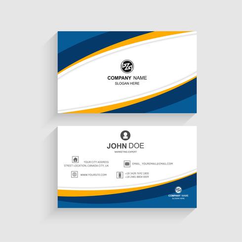 Business card set template creative wave design vector