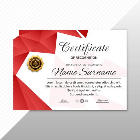 Certificate template with modern style design vector