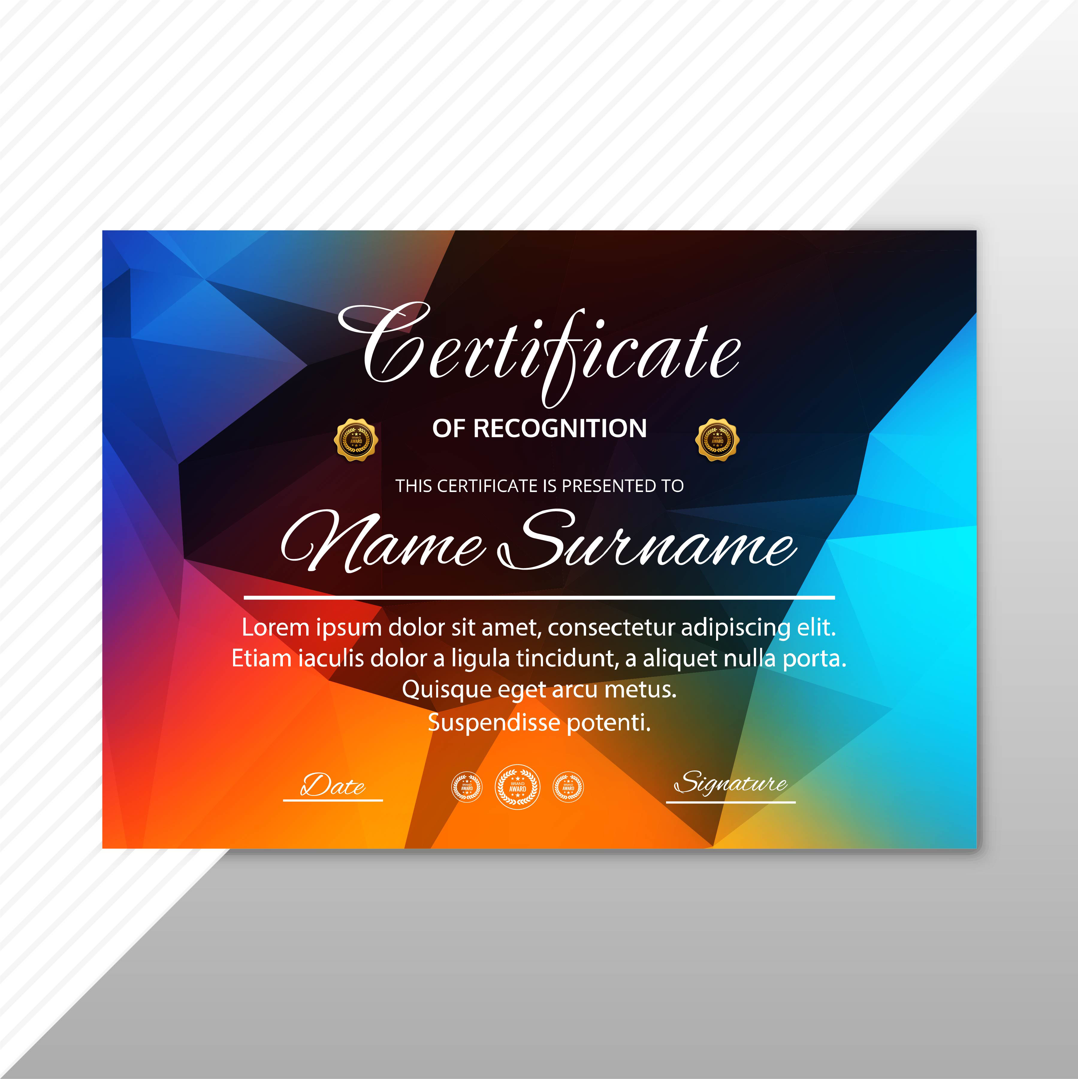 Certificate Premium Template Awards Diploma Background Vector 250184