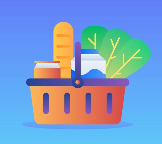 Unique Grocery Shopping Vectors