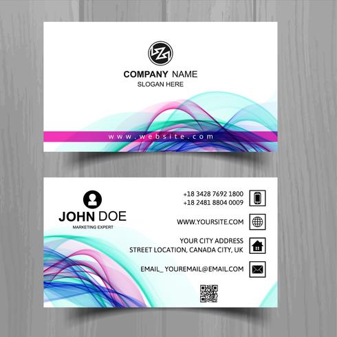 Abstract stylish wave business card template design vector