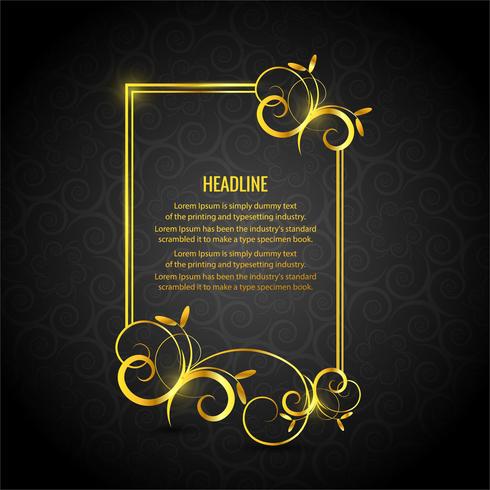 Abstract decorative floral frame design vector