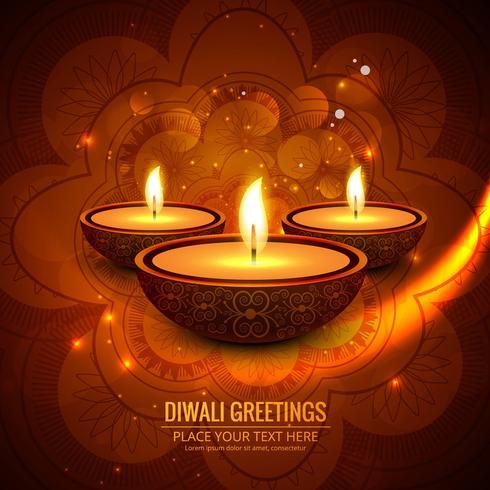 Happy diwali diya oil lamp festival background illustration vector