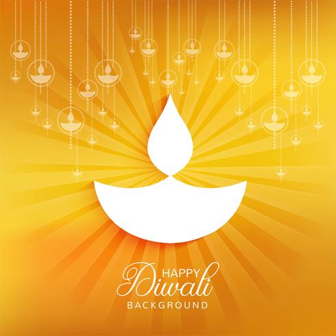 Fondo decorativo elegante feliz Diwali con rayos vector