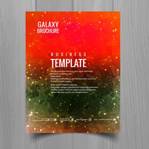 Galaxy universe brochure template design vector