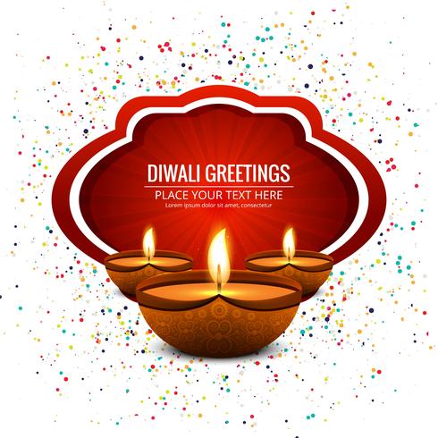 Resumen feliz Diwali festival tarjeta fondo vector