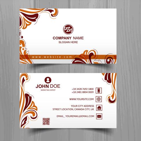 Abstract stylish wave business card template design vector