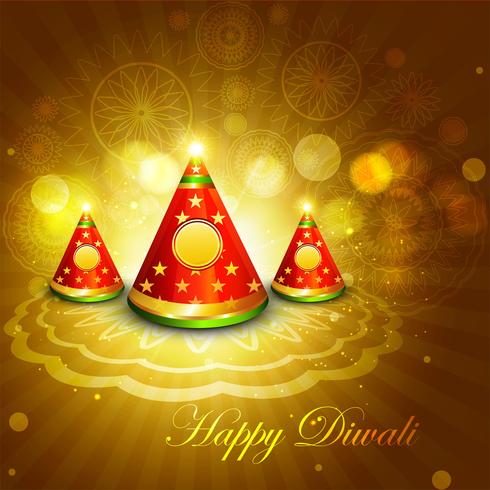 Happy diwali diya oil lamp festival background illustration vector