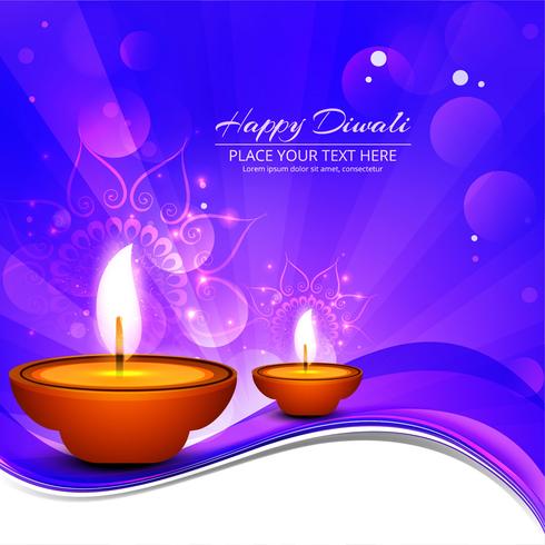 Happy diwali diya oil lamp festival background illustration vector