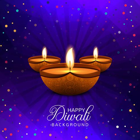 Happy Diwali decorative colorful background with confetti vector