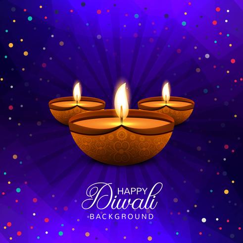 Fondo colorido decorativo feliz de Diwali con confeti vector