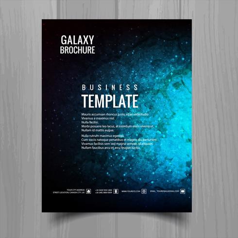 Galaxy universe brochure template design vector