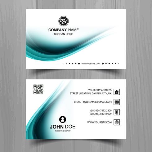 Abstract stylish wave business card template design vector