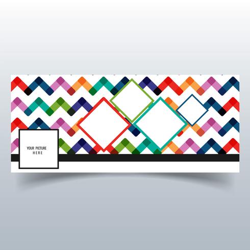 Beautiful colorful pattern facebook timeline banner vector