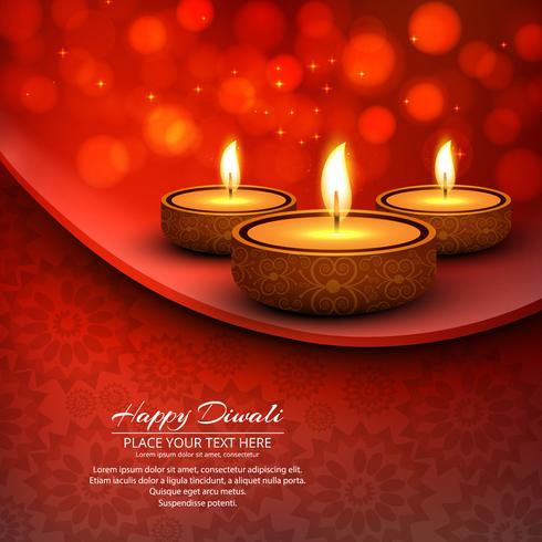 Happy diwali diya oil lamp festival background illustration vector