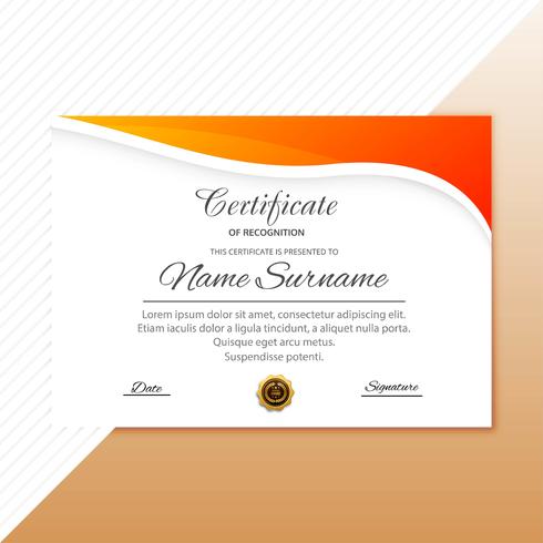 Certificate template with modern style design vector