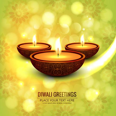 Happy diwali diya oil lamp festival background illustration vector