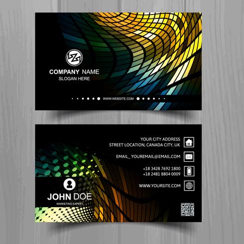 Abstract stylish mosaic business card template design vector