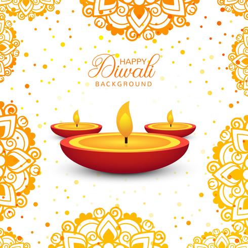 Vector de fondo decorativo feliz diwali