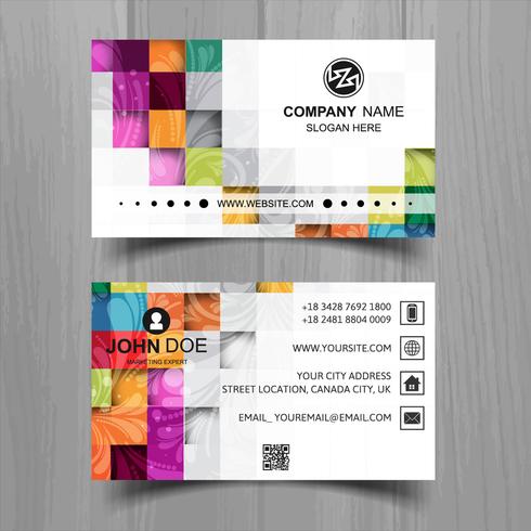 Abstract stylish wave business card template design vector