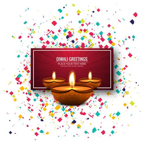 Resumen feliz Diwali festival tarjeta fondo vector