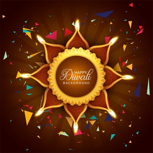 Fondo decorativo de la plantilla del festival de Diwali creativo vector