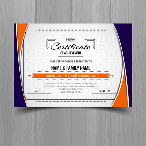 Beautiful certificate template design vector