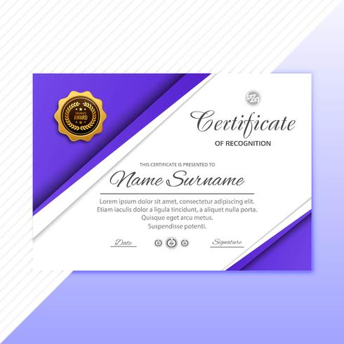 Abstract creative certificate of appreciation award template des vector