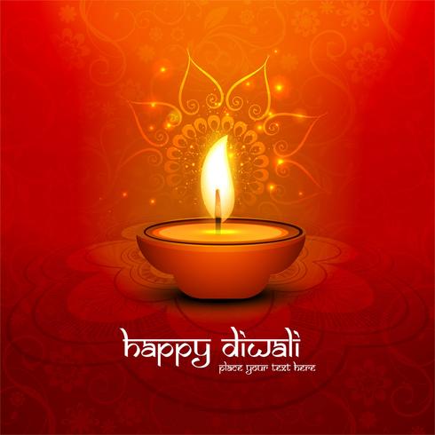 Happy diwali diya oil lamp festival background illustration vector