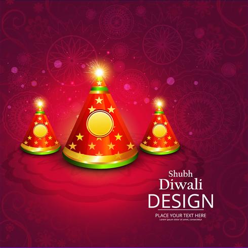 Happy diwali diya oil lamp festival background illustration vector