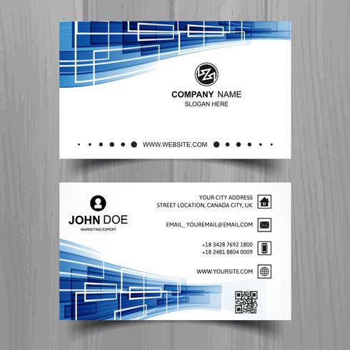 Abstract stylish wave business card template design vector