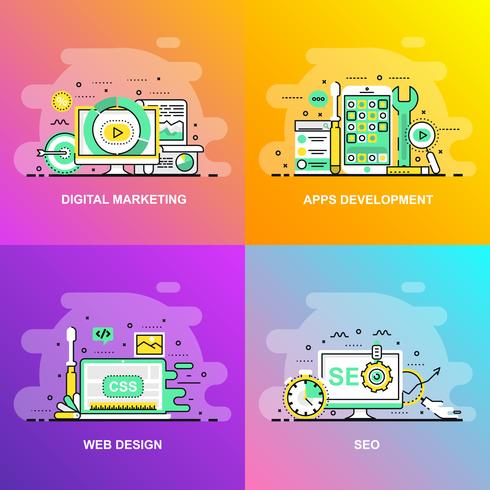 Digital Marketing Elements vector