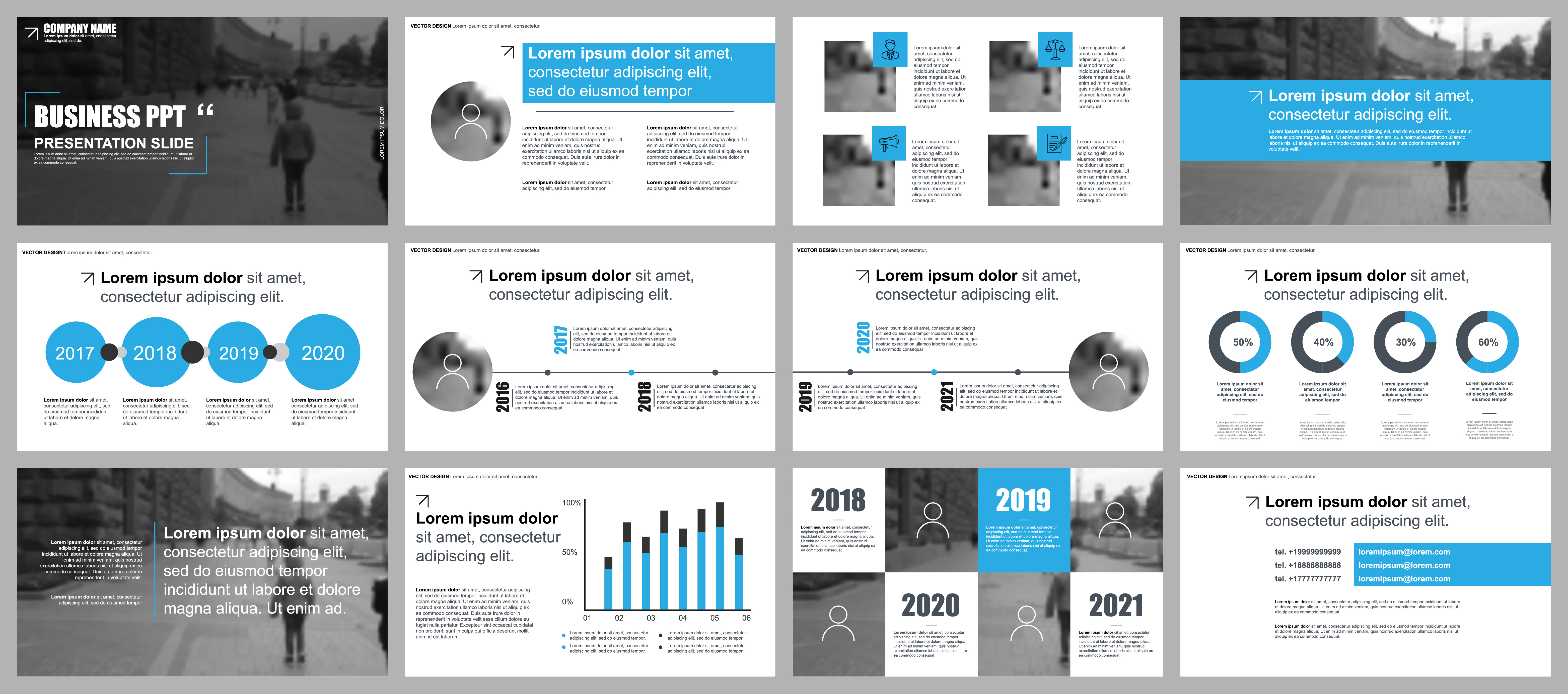 Business Powerpoint Slide Templates 250970 Vector Art at Vecteezy