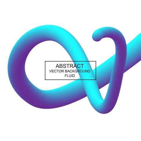 Abstract 3d fluid curved line vector