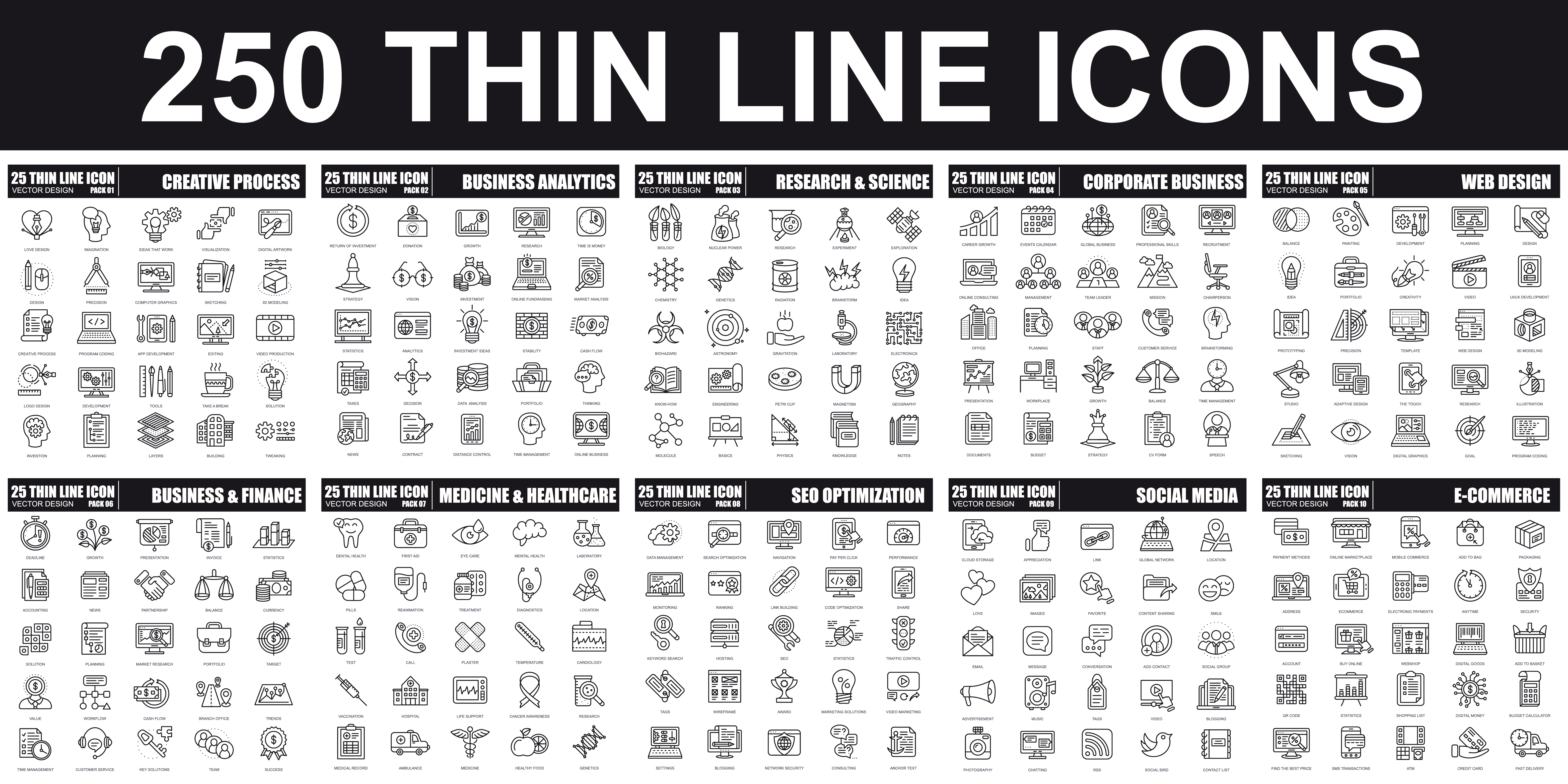 Thin Line Pictogram Icon Pack - Download Free Vectors, Clipart Graphics