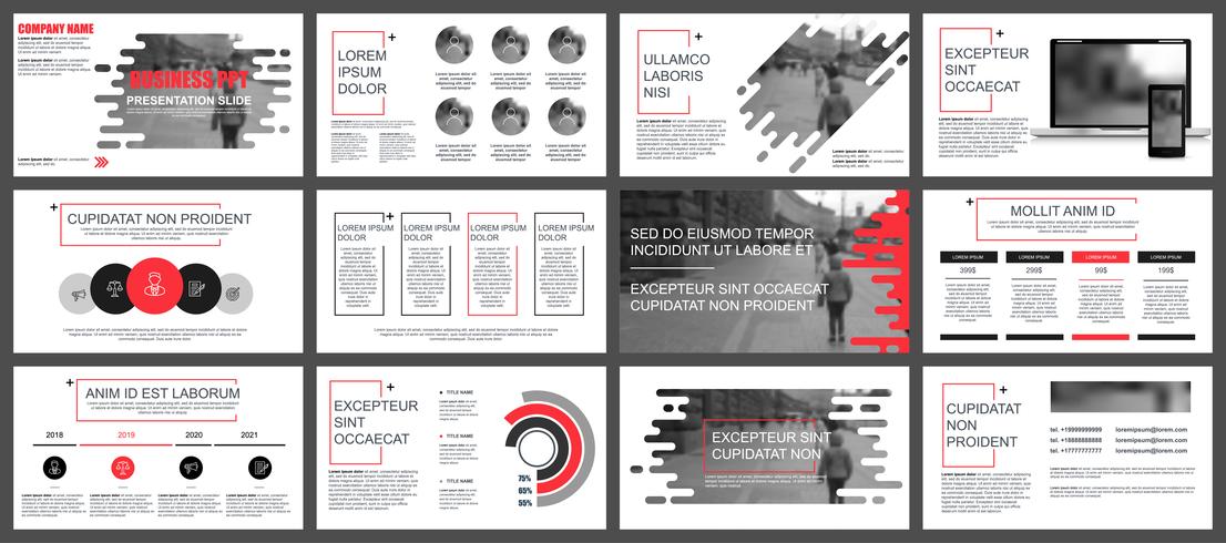 Presentación de negocios en PowerPoint de plantillas de diapositivas a partir de elementos infográficos. vector