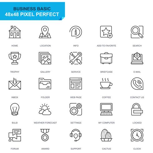 Simple Set Basic Line Icons for Website and Mobile Apps vector