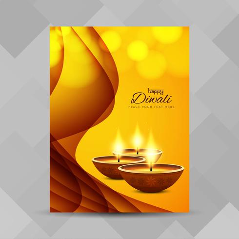 Plantilla de diseño de folleto abstracto feliz Diwali vector