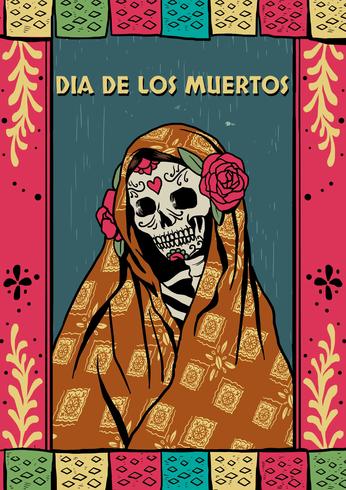 Dia de la calavera muerta vector