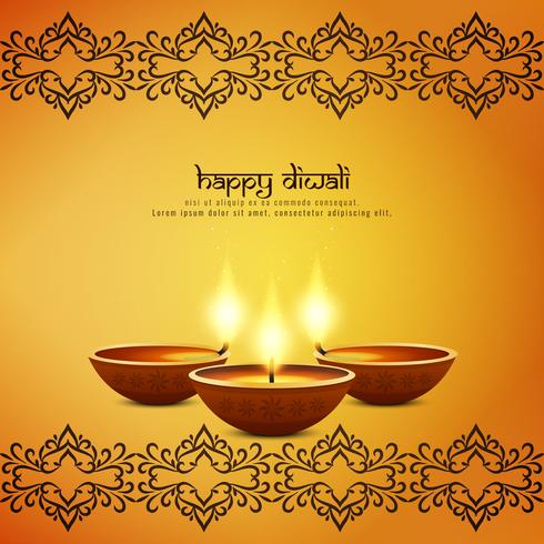 Fondo decorativo abstracto artístico feliz diwali vector