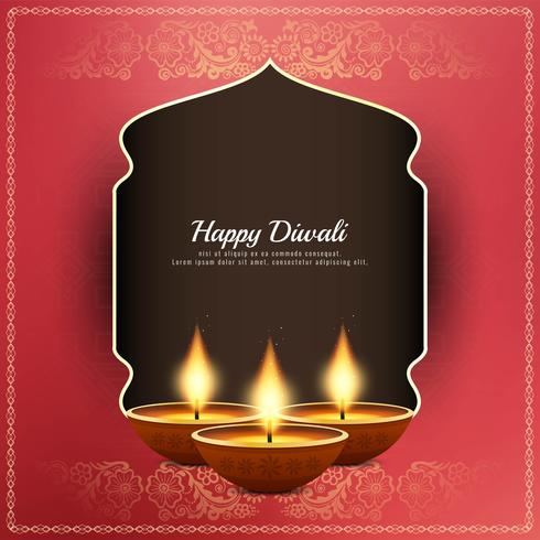 Fondo de saludo religioso abstracto feliz Diwali vector