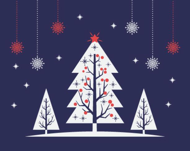 Mid-Century Christmas Tree Bakcground vector