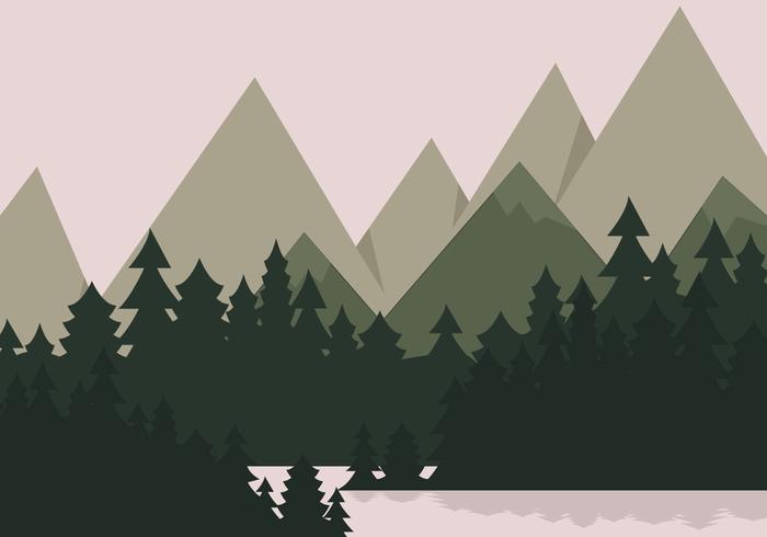 Paisaje del lago de montaña vector