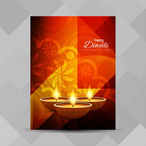 Abstract Happy Diwali religious brochure design template vector