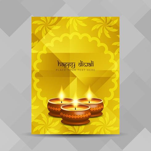 Plantilla de diseño de folleto abstracto feliz Diwali vector