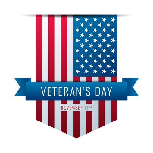 American Flag Ribbons Veterans Day vector