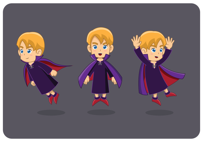 Traje de niño con dracula vector