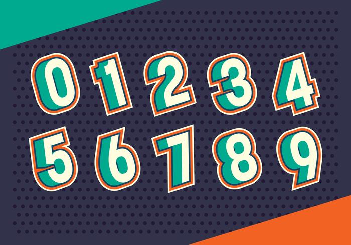 Conjunto de numerales vector