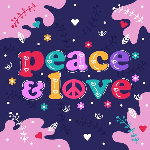 Peace And Love Vector