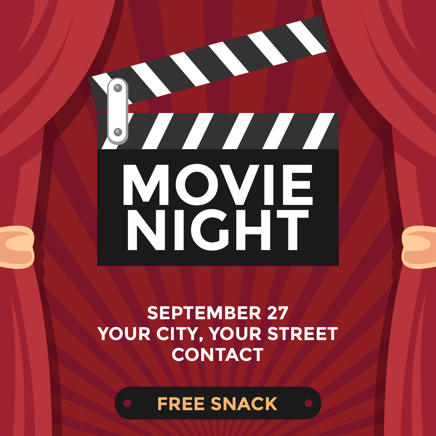 Movie Night Poster Mockup Vector 251600 Vector Art at Vecteezy